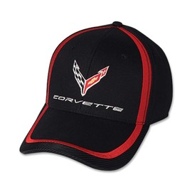 C8 Corvette Next Generation Red Stripe Accent Hat - Black