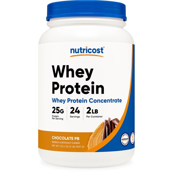Nutricost Whey Protein Concentrate (Chocolate Peanut Butter) 2LBS - Gluten