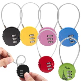 Set of 6 Suitcase Lock Combination Lock 3 Digits Luggage Locks Combination Lock Small Locks with Combination Code for Backpack, Travel Suitcase, Luggage Bag, Case, Lockers