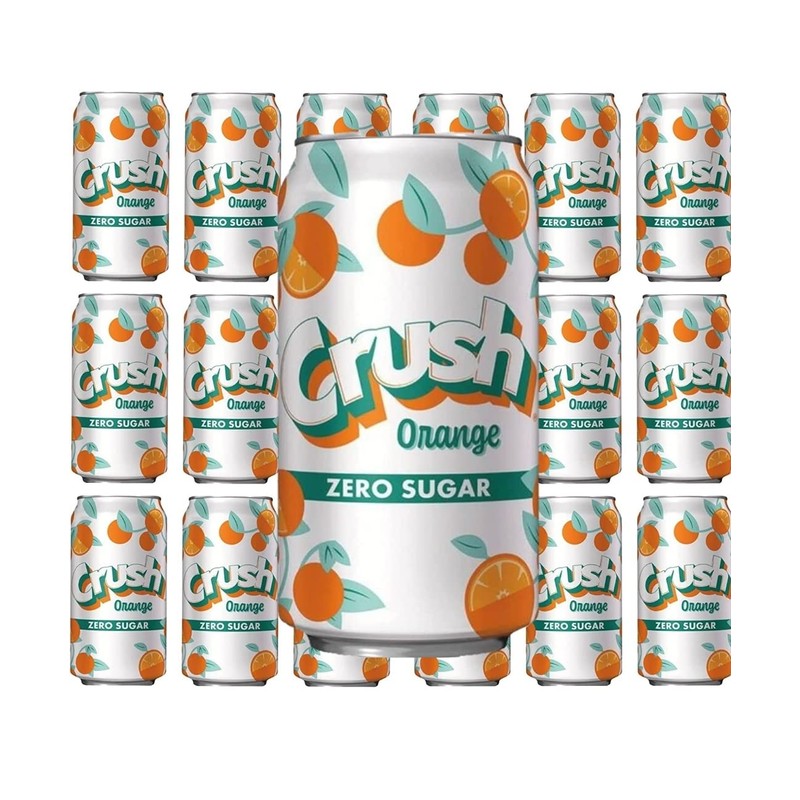 Crush zero sugar soda, 18 cans, each 12 fl oz,