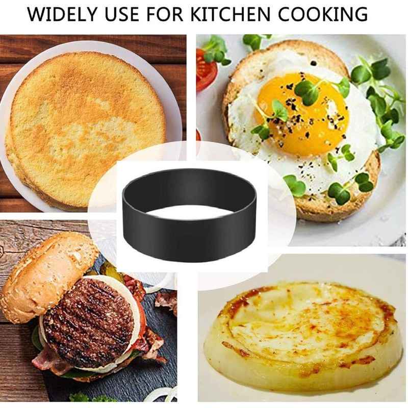 4X Egg Rings for Frying Poaching Eggs Omelettes Mini Pancakes