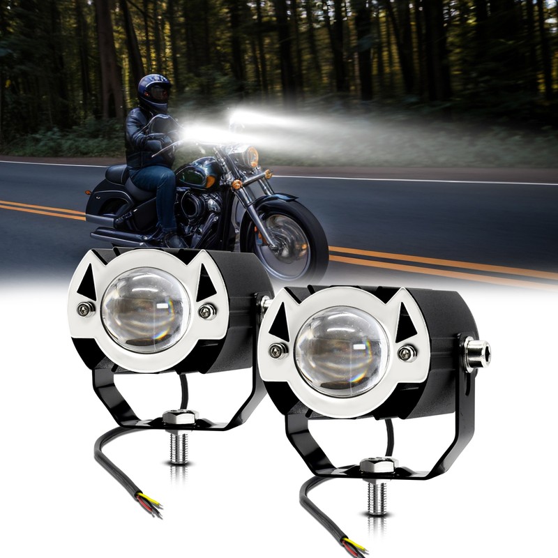 Motorcycle LED Driving Light, 30W 6000K/3000K Super Bright Spotlight Waterproof
