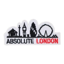 Absolute London White England UK Sew-on / Sew On Patch Iron-On Clothes Embroidered Iron-On Patch Applique Patch Size 7.5 x 3.5 cm