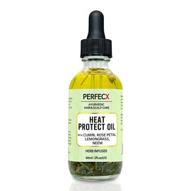 PERFECX Heat Protect Oil [Herbal Infused, Ayurvedic] Cumin, Rose petal, Lemongrass, Neem