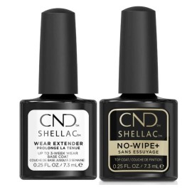 CND Shellac Wear Extender Base Coat + No Wipe Top Coat 0.25 oz-Combo