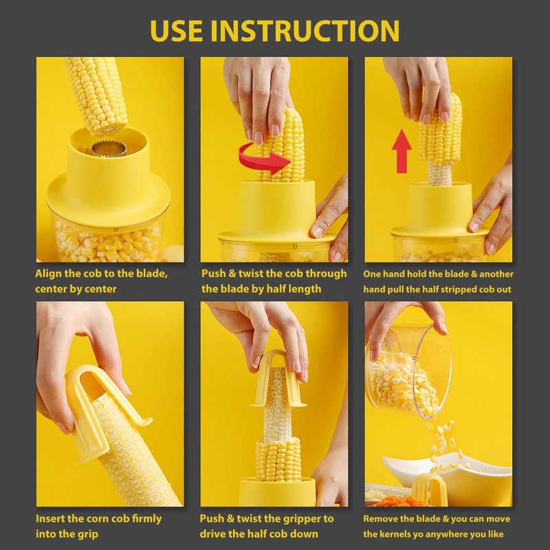 Corn Stripper, 2 in 1 Multi-functional Corn Peeler and Ginger