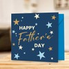 Fathers Day Card Happy Father's Day Blue Card With Stars