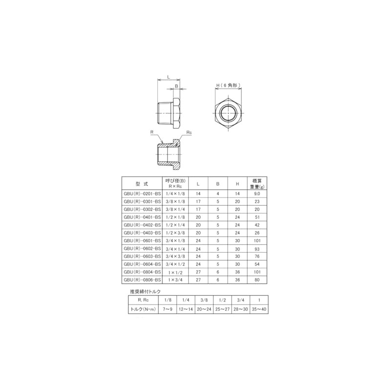 Flowbar (RoHS) Brass Bushing GBU(R)-0604-BS 3/4 x 1/2