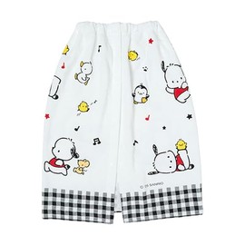 Sanrio 946699 Wrap Towel, 27.6 inches (70 cm), Pochacco, 100% Cotton, Approx. Width 45.3 x Depth 0.4 x Height 27.6 inches (115 x 1 x 70 cm), Pool Supplies, Snap Button, Name Space on Tag
