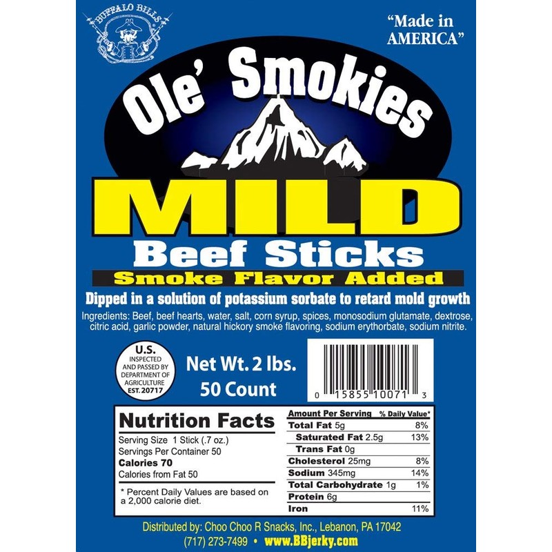 Buffalo Bills 2-lb Mild 5" Ole' Smokies Saddlebag (50 twist-end