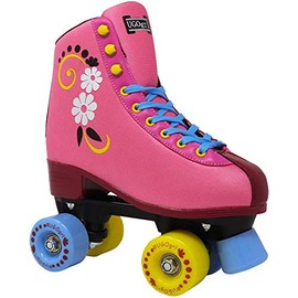 Lenexa uGOgrl Roller Skates for Girls - Kids Quad Roller Skate - Indoor/Outdoor Ladies Roller Skate - Great Youth Skates for Beginners - Pink (Men 8 / Women 10)