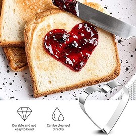 Plouluyt 5 Piece Heart Shape Cookie Cutter Set Valentine Cookie Cutter Stainless Steel Heart Cutter Valentine's Day Gift