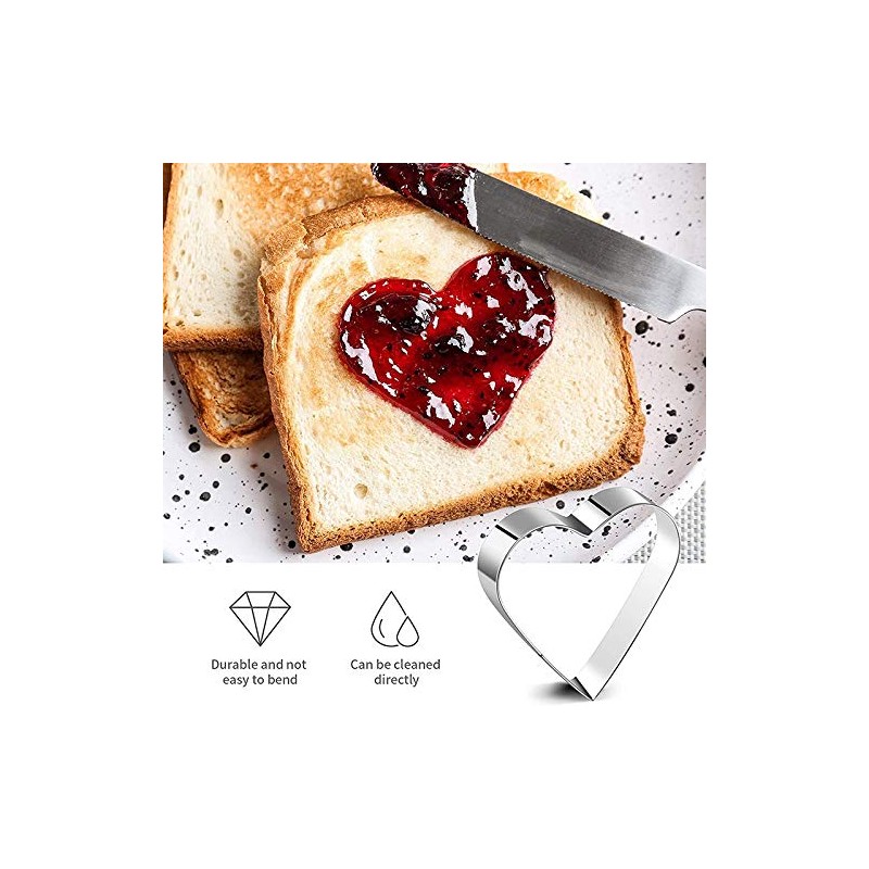 Plouluyt 5 Piece Heart Shape Cookie Cutter Set Valentine Cookie