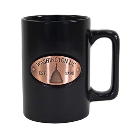 Americaware 15 oz Black Matte Washington DC Copper Medallion Mug