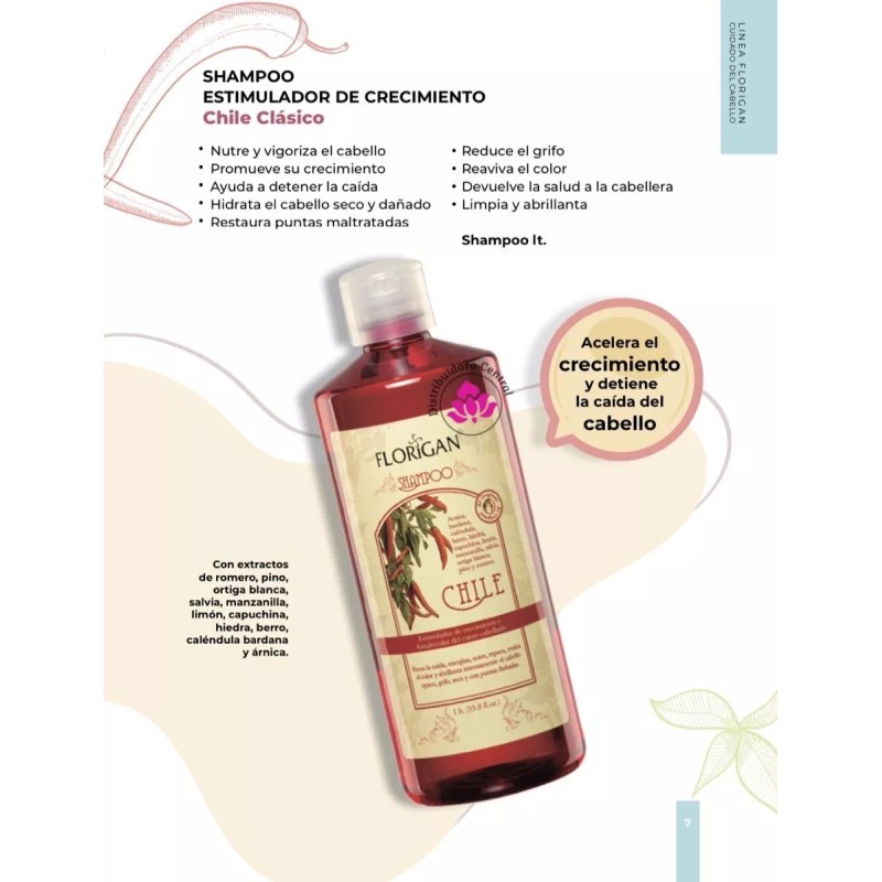 Florigan Shampoo 1lt. + Acondicionador 500ml. Chile Clasico Florigan