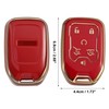 MACHSWON 6 Button Car Smart Key Fob Cover Case Red