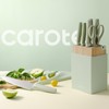 CAROTE Kitchen Knife Set with Block and Sharpener, Dishwasher Safe