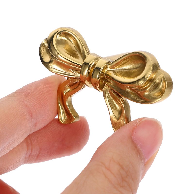 NUOBESTY Cabinet Handle, 1Pc Dresser Pulls Bowknot Cabinet Knobs Bow