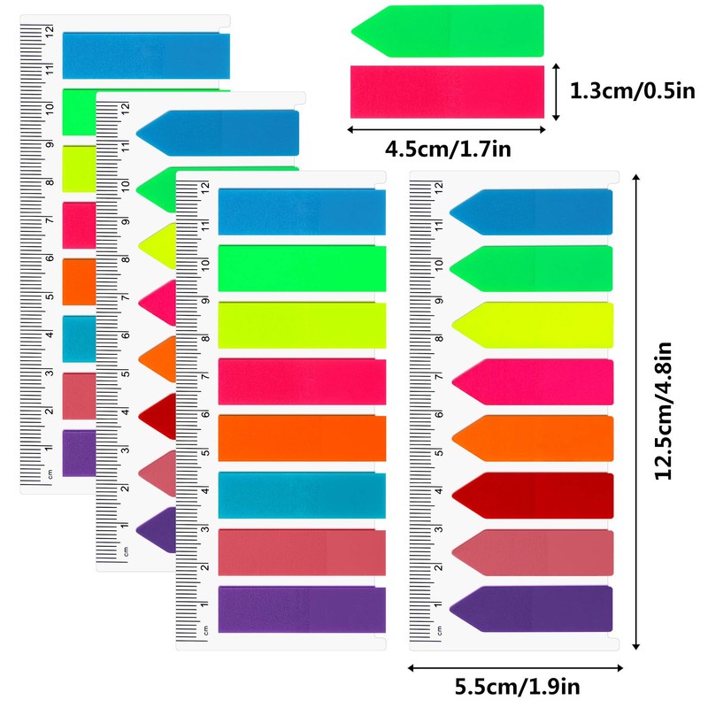 JANYUN 1440 Pcs Sticky Notes Flags Index Tabs Bright Neon