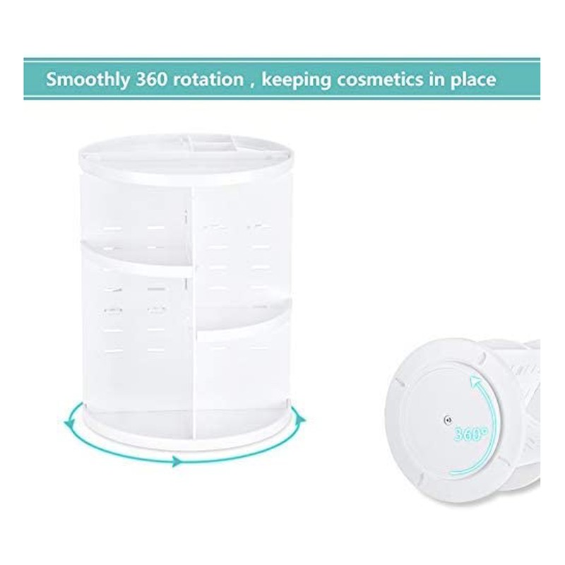 360°旋转化妆品收纳盒（白色）-K