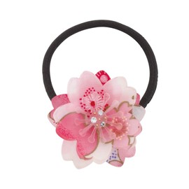 Noren Japanese Hair Rubber Sakura Black Rubber Hair Accessories Hair Accessory Hair Ornament Shichi-Go-San Graduation Ceremony (205 Pink)