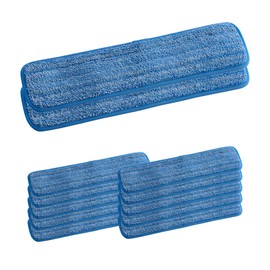 12 Pack Commercial Microfiber Mop Pad Refill, 18 Inch Flat Mop Pads, Reusable Washable Mop Pads for Wet and Dry Cleaning, Cleaning Mop Heads Replacement