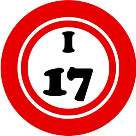 Kiwi Gifts I 17 I17 Bingo Ball - 3 Inch Circle Sticker 3" x 3" - Hobby Number Board Lucky