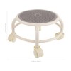 SHOWERORO Taburete Pequeño con Ruedas Gris, Redondo Pedicura y SPA,