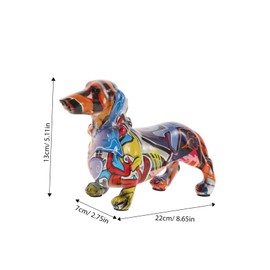 iplusmile Colorful Dachshund Statue Creative Dog Ornament for Home Decor Unique Collectible Sculpture for Animal Lovers Stylish Office Desk Decoration