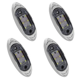 Aoling Side Marker LED 12V 24V White Truck Marker Lamp Shoulder Light Light Truck 6LED Clear Lens 2-Pack