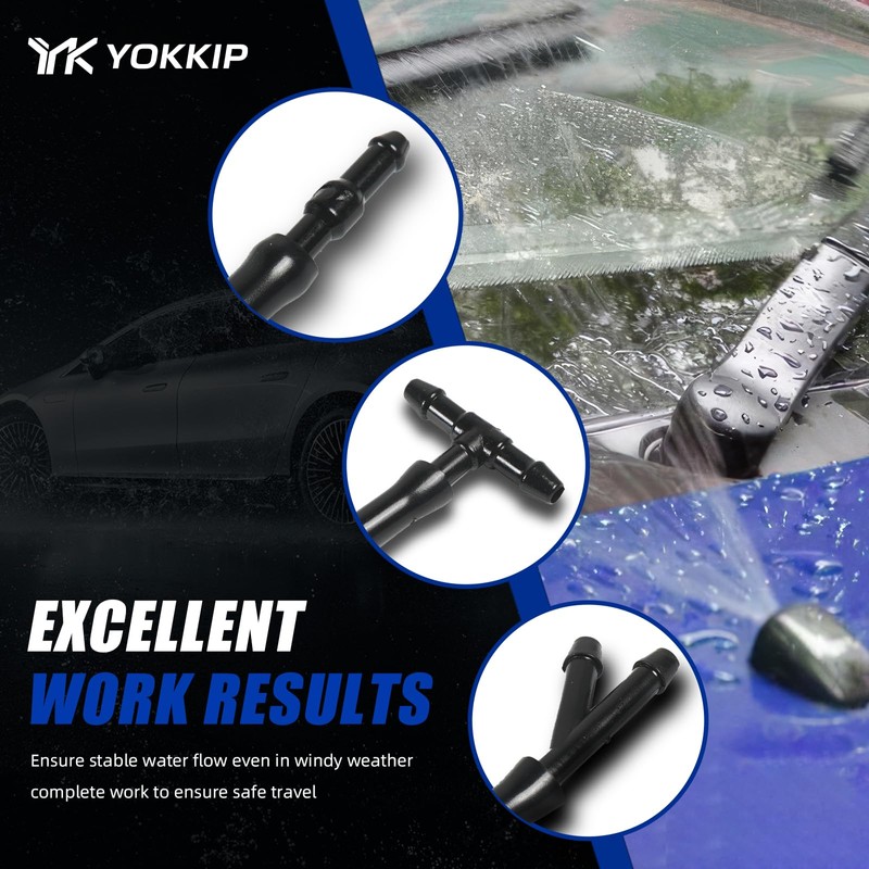 YOKKIP Windshield Washer Nozzles Kit Replacement for 11-17 Ram 1500,