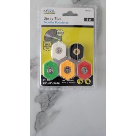 Surface Maxx Pro 5-pc Pressure Washer Spray Tips Nozzles 4500 PSI Max 0 15 25 40
