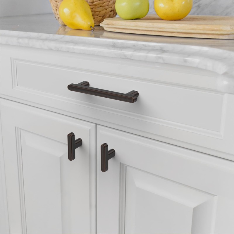 Amerdeco 10 Pack Oil Rubbed Bronze Cabinet Pulls 3.75 Inch(96mm)