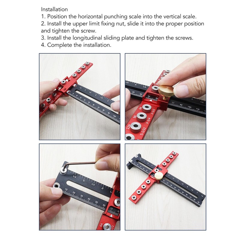Cabinet Hardware Jig, Adjustable Drill Guide Template Tool Made of