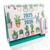 Cactus 2025-2026 Desktop Calendar Standing Flip 2024 Desktop Calendar, 5.9"
