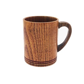 HomeImpel Wooden Coffee Cups Tea Cups With Handle, 9.5oz, 280ml, Drinking Wood Mugs for Beer/Coffee/Milk/Water
