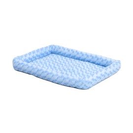 MidWest Homes for Pets 24L-Inch Blue Dog Bed or Cat Bed w/Comfortable Bolster | Ideal for Small Dog Breeds & Fits a 24-Inch Dog Crate | Easy Maintenance Machine Wash & Dry | 1-Year Warranty