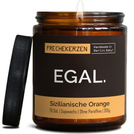 Lustige Duftkerze mit asozialem Spruch | Handgemacht aus Sojawachs | In Geschenkbox | Gast Geschenk Freundschaft Kumpel Papa Partner Schwester BFF Deko schlechte Laune |Orange