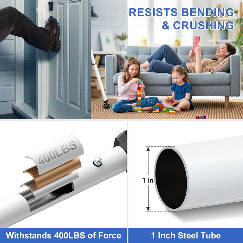 2-in-1 Security Bar for Doors and Windows, Adjustable Sliding Door