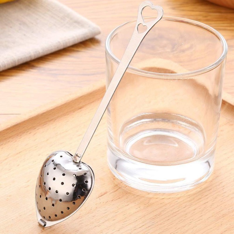 10Pcs Tea Filter, Heart Shape Tea Infuser Strainer, Reusable Stainless