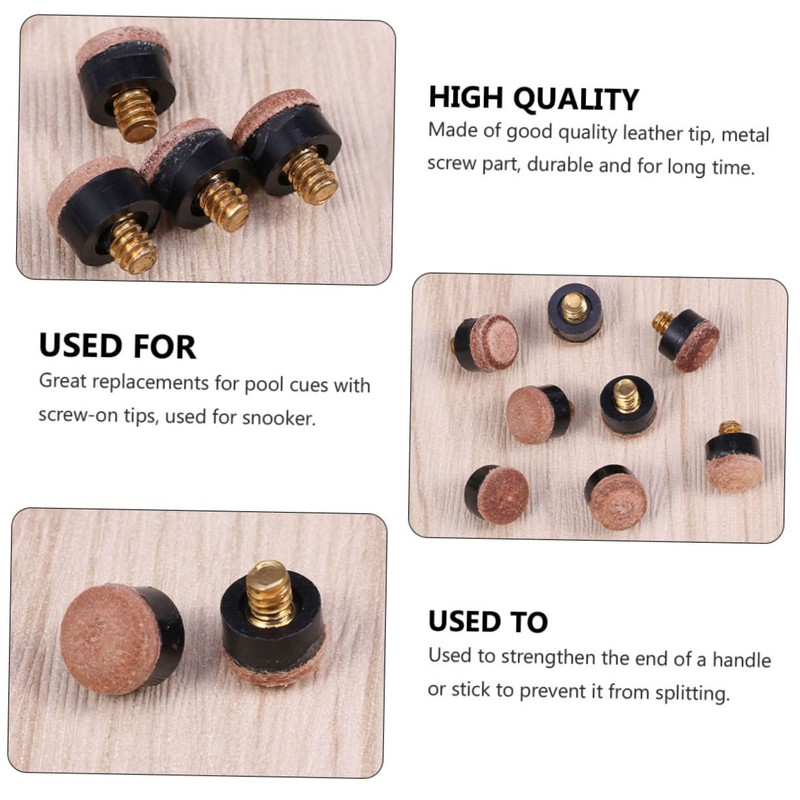 Mipcase 20pcs Tips Replacement Billiard Accessories for Pool Cues Tips