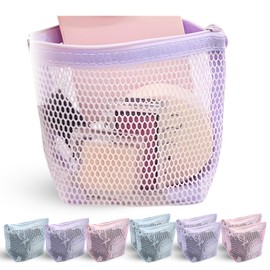 FITFLOW Clean Mesh Pouch, Travel Pouch, Gadget Pouch, Makeup Pouch, Compact, Lightweight, See Through, Gym, Spa, Pool, Sauna, Travel, Makeup Pouch, Japanese Brand, lilac purple