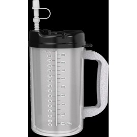 Whirley Drink Works (2) 32 oz Hospital Mugs with Black Lids - Insulated Cold Drink Travel Mugs