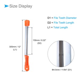 CoCud Chainsaw File, 11/64" (4.5mm), Chrome Steel Round Sharpener Files with Non-Slip Sharpening Guide Handle - (Applications: for Sharpening Chain Saws), 2pieces