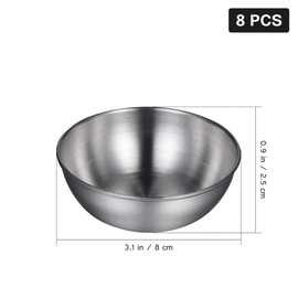8 Pcs Small Sauce Dishes, Dipping Bowl, Salad Ketchup Tray, Stainless Steel Butter Condiment Bowl, Mini Appetizer Tray for Home, Restaurant, Food Store, Canteen