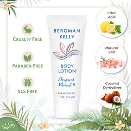 BERGMAN KELLY Travel Size Lotion (1 fl oz, 200 PK, Tropical Waterfall), Delight Your Guests with an Invigorating and Refreshing Body Lotion, Quality Mini and Small Size Guest Hotel Toiletries in Bulk