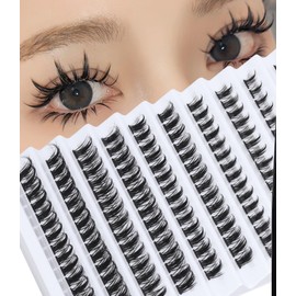 [Wholesale-Only 100 Pack] Geeneiya Spikes Manga Lash Clusters D Curvature Wispy Cluster Eyelash Extensions Natural Eyelash Clusters DIY Lash Extension Kit,