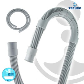 tecuro Washing Machines Dishwasher Spiral Drain Hose 2.00 m with Drain Holder