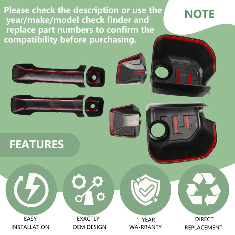Exterior Door Handle Cover and Door Rear View Mirror Cover
