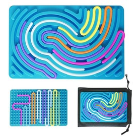 Silicone Sensory Toy Fidget Toy Sensory Activity Board Toy Family Fun Toy Stress Relief Toy For Travel Essentials Mother's Day Gift Family Fun Toy:_Rectangular Sky Blue